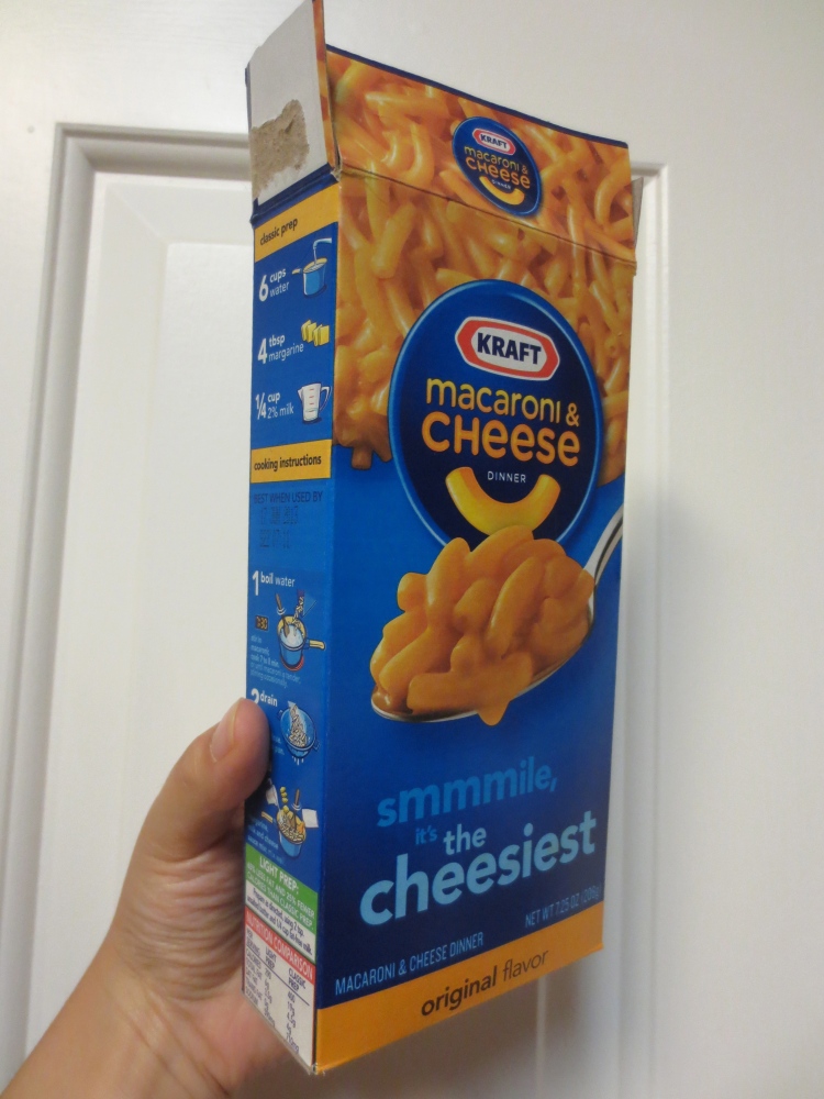 quick fix: kraft mac 'n cheese from a box (use any brand you'd like, or even better make your own mac 'n cheese from scratch! i can assure you this dish will be exponentially tastier!)
